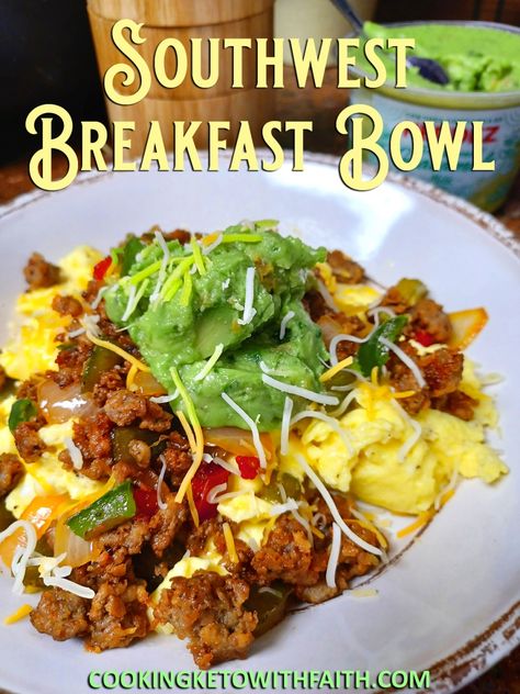 Southwest Breakfast Bowl Dr Ken Berry, Southwest Breakfast, Breakfast Bowls Recipe, Chicken And Rice Dishes, Chicken Breakfast, Low Carb Recipe, Just Born, Lchf Recipes, Chicken Bowl