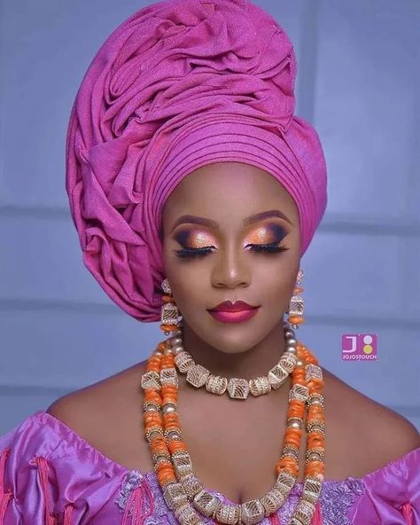 Pink color Autogele, Ready-to-Wear Gele, Africa, Nigeria Blue Gele headtie hat/Aso-Oke Fabric/ Auto Gele Styles, Gele Styles, African Head Dress, African Hair Wrap, Hair Scarf Styles, African Head Wraps, Head Ties, African Braids Hairstyles, African Braids