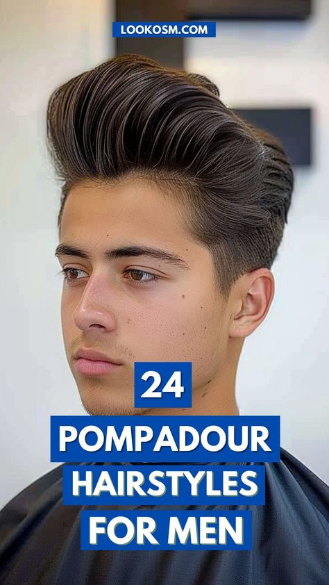 24 Pompadour Hairstyles That Capture Retro Chic Pompadore Haircut Men, Braids Bob With Beads, 80s Hair Men, Knotless Braids Bob, Pompadour Hairstyle For Men, Side Bob, Tapered Hairstyles, Messy Pompadour, Short Pompadour