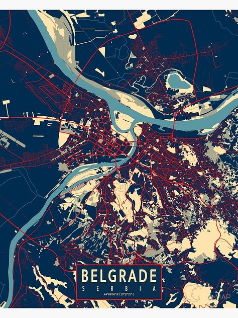 "Belgrade City Map of Serbia - Hope" Poster for Sale by deMAP | Redbubble Hope Design, Propaganda Art, Hope Poster, City Maps, City Map, Serbia, Geography, Sale Poster, Artwork Prints