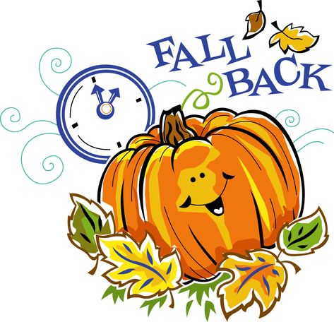 It's Time to "Fall Back"! -- Set your clock back 1 hour Saturday night before you go to bed (11/3 :) Daylight Savings Fall Back, Fall Back Time Change, Fall Back Time, Spring Forward Fall Back, Clocks Fall Back, Daylight Saving Time Ends, Time Clipart, Clocks Back, Fall Entertaining