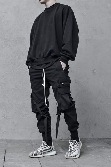 Men’s Tech Wear Fashion, Male Hip Hop Fashion, Mens Clothing Styles Techwear, Techwear Streetwear Men, Outfit Ideas Techwear, Men’s Techwear, Tech Wear Outfit Men, Casual Techwear Outfits Men, Soft Techwear Outfits