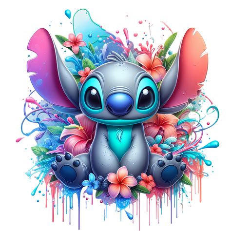 Image Stitch Disney, Stitch Images, Disney Stitch Tattoo, 626 Stitch, Eeyore Pictures, Lilo En Stitch, Stitch Painting, Stitch Png, Stitch Tattoo