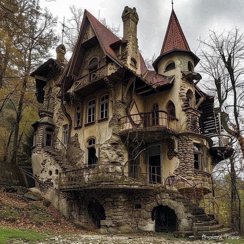 Creepy Old Houses, Old Abandoned Buildings, Creepy Houses, Old Abandoned Houses, Old Mansions, Abandoned Castles, Spooky House, Abandoned House, Castle House