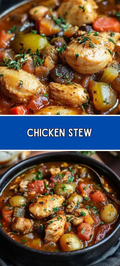 Chicken Thigh Stew, Stew Recipes Crockpot, Chicken Vegetable Stew, Slow Cooker Chicken Stew, Chicken Stew Recipe, Crockpot Recipes Beef Stew, Crockpot Stew, Stew Chicken Recipe, Slow Cooked Chicken