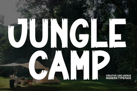 Jungle Camp is a special creative font for you, our products will give you an extraordinary experience. the latest style letters are perfect for wall displays, wedding invitations, social media post logos, advertisements, product packaging, product designs, labels, photography, watermarks, invitations, stationery, and any project that requires taste handwriting. Try before you buy Jungle Camp […] Get your free download of the Jungle Camp Font now at FreeFontDL - Free Font Download! Camp Font, Jungle Typography, Jungle Logo, Jungle Font, Outdoorsy Font, Jurassic Park Font Free, Adventure Font, Jungle Camp, Comic Display