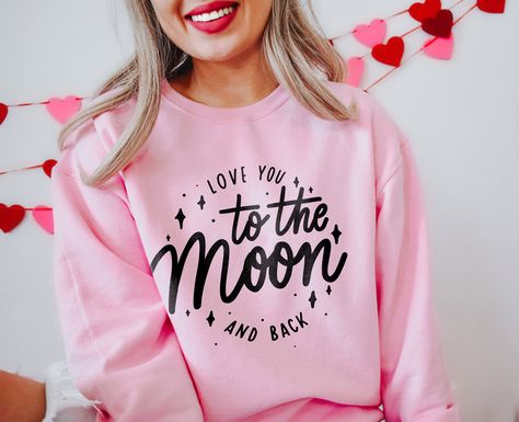 Excited to share this item from my #etsy shop: Love you to the Moon and Back Sweatshirt, Girlfriend Gifts, Cute Oversized Sweater, Loved Sweatshirt, Women's Trendy Sweatshirts, I Love You I Love You Sweatshirt, Cute Pink Sweatshirt With Slogan, Cute Pink Sweatshirt With Text Print, Pink Oversized Cozy Sweatshirt, Cute Oversized Sweaters, Pink Crew Neck Sweatshirt For Valentine's Day, Womens Tank, Oversized Sweater, Feminine Look