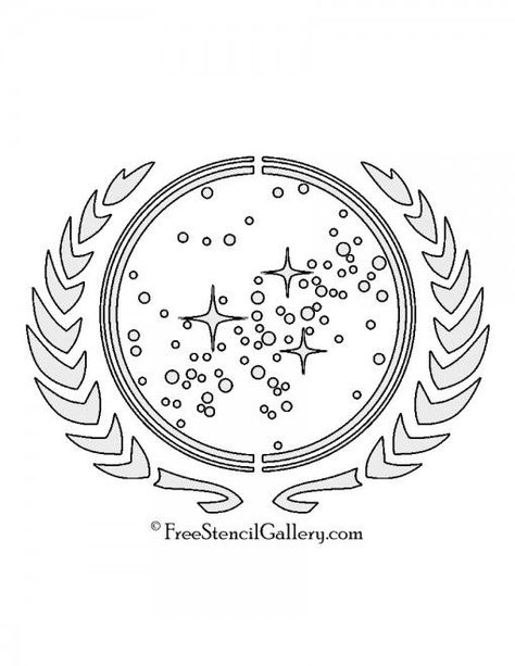 Star Trek - United Federation of Planets Insignia Stencil Star Trek Nursery, Star Trek Printables, Notion Template For Work, Star Trek Tattoo, Star Trek Party, Free Stencils Printables, Planet Logo, United Federation Of Planets, Star Wars Quotes