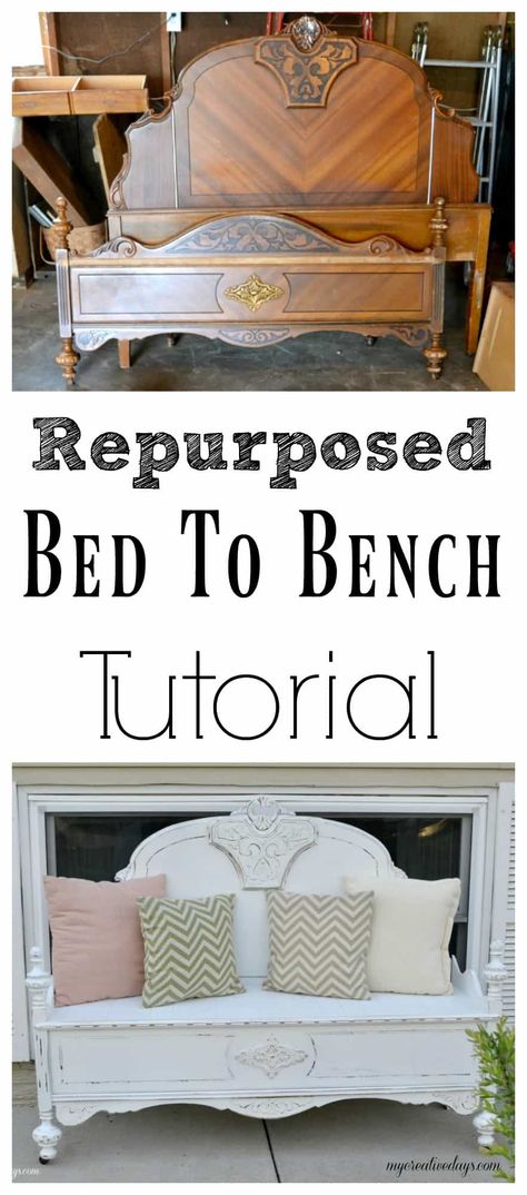 Upcycle Headboard, Diy Bank, Bed Frame Bench, Repurposed Headboard, Headboard Benches, Old Bed Frames, Old Headboard, Headboard Bench, Diy Headboard