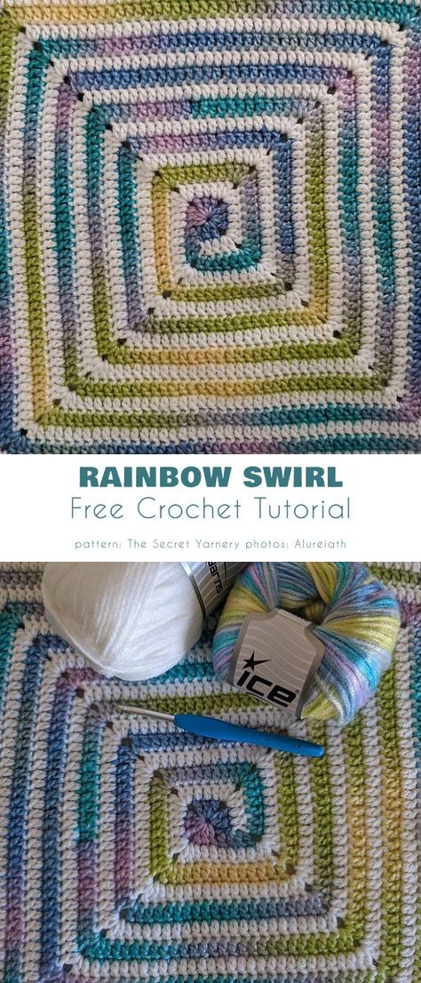 Swirl Blanket Free Crochet Patterns Swirl Blanket Crochet, Crochet Afghan Varigated Yarn, Swirl Crochet Blanket, Continuous Spiral Crochet Blanket, Crochet Afghan Tutorials, Crochet Swirls Spirals, Spiral Crochet Granny Square Pattern Free, Crochet Blanket Patterns Multicolor Yarn, Spiral Crochet Blanket Pattern Free