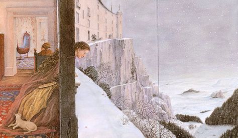 Snow White's mother by Angela Barrett Winter Poetry, John Everett Millais, Museum Exhibition, British Artist, Children's Book Illustration, Grimm, Book Illustration, The Guardian, The Snow