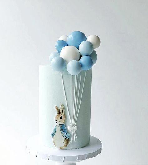 Peter Rabbit 1st Birthday Cake, Peter Rabbit Baby Shower Cake, Peter Rabbit Balloons, Peter Rabbit Birthday Cake, Rabbit Balloon, Baby 1st Birthday Cake, Christening Cake Boy, Peter Rabbit Cake, Rabbit Theme