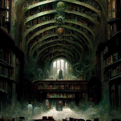 Miskatonic Library Mysterious Library Aesthetic, Eldritch Library, Haunted Library Aesthetic, Gothic Library Aesthetic, Creepy Library, Magic Library Aesthetic, Forgotten Library, Mystic Library, Drawtober 2023