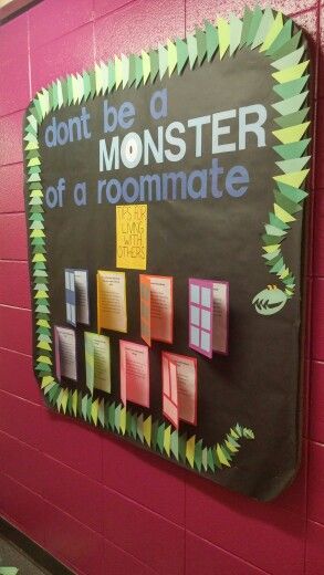 Monsters Inc Door Decs, Monsters Inc Ra Theme, Monster Inc Bulletin Board, Monsters Inc Bulletin Board Ideas, Monsters Inc Classroom Theme, Monsters Inc Bulletin Board, Roommate Board, Resident Assistant Boards, Bulletin Design