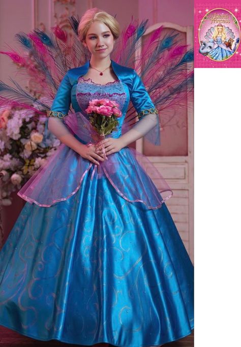 Barbie Island Princess Dress, Barbie Dresses In Real Life, Island Princess Dress, Barbie Island Princess, Barbie Costumes, Barbie Cosplay, Princess Ideas, Island Princess, Barbie Dresses