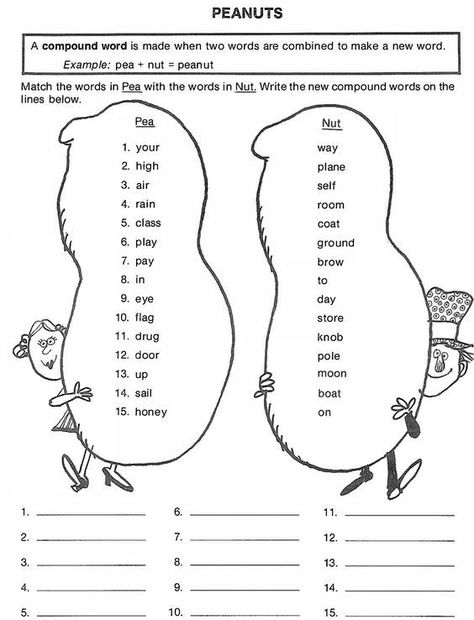 Here's a fun worksheet to match the correct compounds to create a compound word. Compound Words Worksheets, Fun Worksheet, Teach English Online, First Grade Reading Comprehension, Words Worksheet, Teacher Motivation, Grammar For Kids, Spring Words, English Worksheet