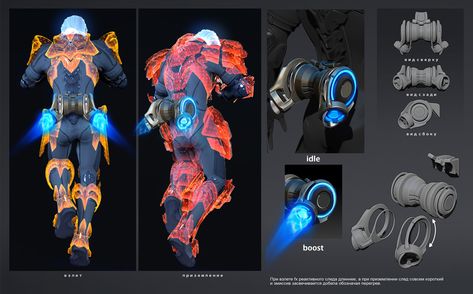 Battle royale jet pack, Dmitry Cherevatenko on ArtStation at https://www.artstation.com/artwork/oO8V1O Futuristic Jetpack Concept Art, Jet Pack Concept Art, Sci Fi Jetpack, Concept Art Outfits, Jetpack Concept Art, Ekko League Of Legends, Jet Packs, Science Art Projects, Jet Pack