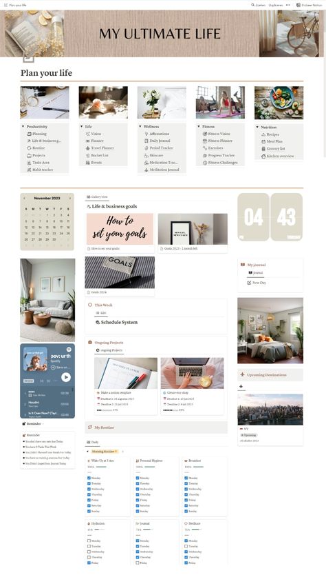 Personalized Notion Template: A Customizable Life Planner for Creatives plannerdeestudosgratis #businessplannerideas🍀. Summer Notion, Notion Organization, Study Planner Free, Notion Inspiration, Notion Library, Notion Setup, Notion Board, Ultimate Life Planner, Organised Chaos