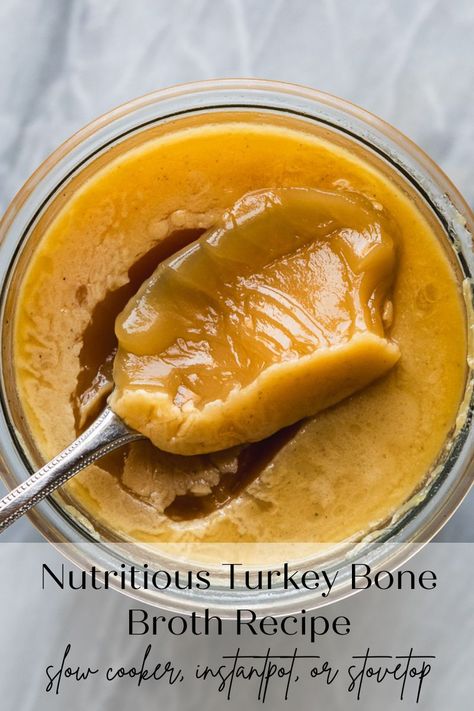 Turkey Bone Broth is an easy and nutritious way to use up leftover turkey bones after the holidays. I will give you the secret to getting that perfect gel whether you are making it in the slow cooker, stove top, or pressure cooker! #turkeybonebrothrecipe #turkeybonebroth #turkeybonebrothrecipeslowcooker #turkeybonebrothrecipeinstantpot #turkeybonebrothrecipestovetop Turkey Bone Broth Recipe, Turkey Spatchcock, Turkey Bone Broth, Weck Jars, How To Make Turkey, Turkey Broth, Bone Broth Recipe, Slow Cooker Turkey, Turkey Wings