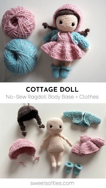 Small Doll Crochet Pattern, Cute Crochet Dolls Free Pattern, Crochet Doll With Clothes Free Pattern, Amigurumi With Clothes, Crochet Doll With Clothes, No Sew Crochet Doll Pattern, Crochet Doll Easy, Amigurumi Ideas Inspiration, How To Crochet A Doll For Beginners