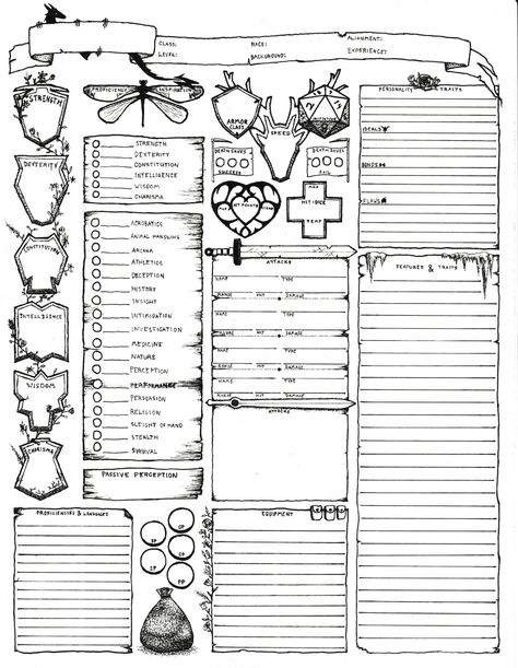 Pathfinder Character Sheet, Class Template, Rpg Character Sheet, Dnd Diy, Dnd Things, Dnd Stats, Dnd Character Sheet, Template Free Printable, Dnd Crafts