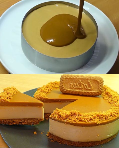 Lotus Cookie Cheesecake, No Bake Lotus Biscoff Cheesecake, No Bake Biscoff Cheesecake Recipes, Lotus Cheesecake Recipe, Biscoff Cheesecake Recipes, Lotus Biscoff Recipes, Lotus Biscoff Dessert, Cheesecake Lotus, No Bake Biscoff Cheesecake