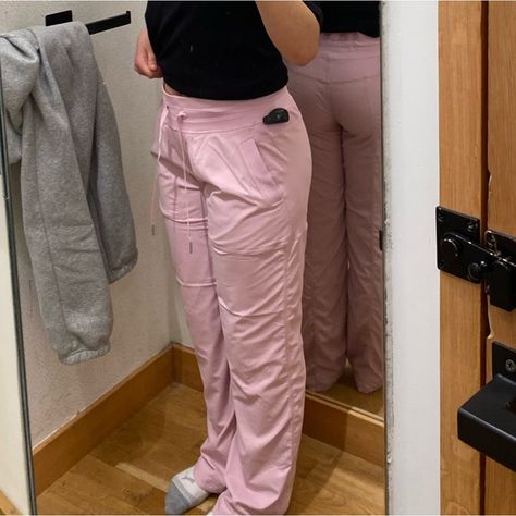 Lululemon dance studio mid rise pant in pink peony. Lululemon Studio Pants Outfit, Dance Pants Outfits, Studio Pants Outfit, Dance Studio Pants Outfit, Lululemon Dance Studio Pants Outfit, Lululemon Dance Studio Pants, Dance Studio Pants, Lululemon Pants Studio, Studio Pants