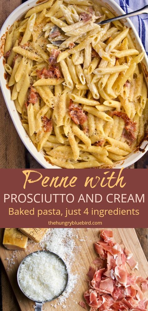 Creamy Prosciutto Pasta, Prosciutto Dinner Recipes, Recipes Using Prosciutto, Prosciutto Pasta Recipes, Recipes With Prosciutto, Proscuitto Pasta, Turkey Stuffed Acorn Squash, Creamy Baked Pasta, Prosciutto Pasta