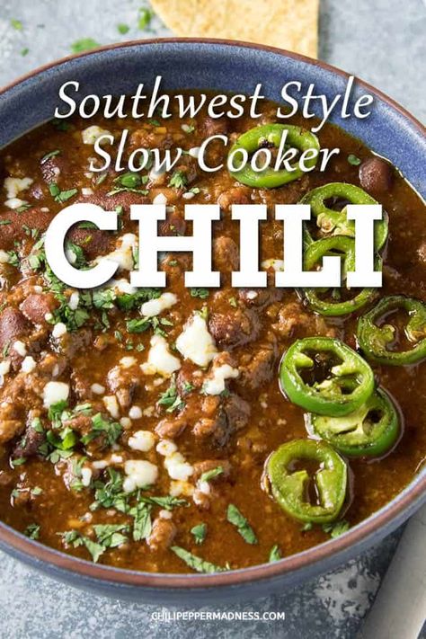 Southwest Chilli, Southwestern Chili Recipe, Roasted Green Chili Recipes, Green Chili Beef Stew, Unique Crockpot Chili, Southwest Chicken Chilli, Southwest Chicken Chili Recipe, Chili With Fire Roasted Tomatoes, Chilorio Recipe