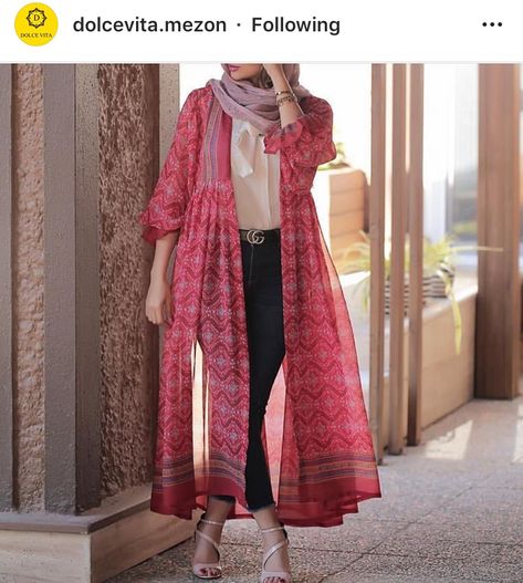 Persian Fashion, Tokyo Street Fashion, Mode Kimono, Modern Hijab Fashion, Pakistani Fashion Casual, Iranian Women Fashion, Pakistani Dresses Casual, Mode Abaya, Casual Wear Dress