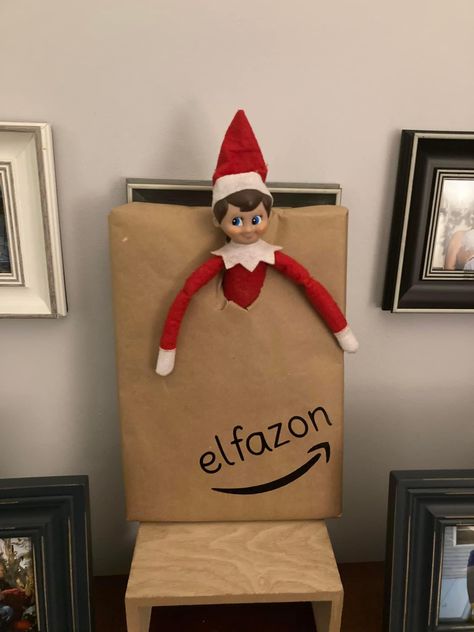 Elf On The Shelf Snoopy, Elf On The Shelf Presents, Up High Elf On The Shelf Ideas, Sports Elf On The Shelf Ideas, Simple Funny Elf On The Shelf, Elf On The Shelf Elf Movie, Elf On Shelf Arrival Ideas Fun, Elf On Shelf 2 Elves, Elf On The Shelf We Are Back Ideas