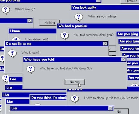 Your old discarded Windows 95 computer is stalking you | Dangerous Minds The Oregon Trail, Windows 95, Windows 98, Old Computers, Lie To Me, Whats Wrong, You Lied, Blue Aesthetic, Writing Inspiration