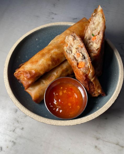 Lumpiang Shanghai Aesthetic, Lumpiang Shanghai Plating, Lumpiang Ubod Recipe, Fish Lumpiang Shanghai, Lumpia Shanghai, Lumpiang Shanghai, Chinese Egg Rolls, Banana Ketchup, Vegetable Spring Rolls