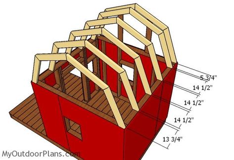 Barn Playhouse Roof Plans | MyOutdoorPlans | Free Woodworking Plans and Projects, DIY Shed, Wooden Playhouse, Pergola, Bbq Playhouse Roof, Downstairs Playroom, Barn Playhouse, Simple Playhouse, Diy Tractor, Outdoor Playhouses, Kids Barn, Playhouse Ideas, Playhouse Plans