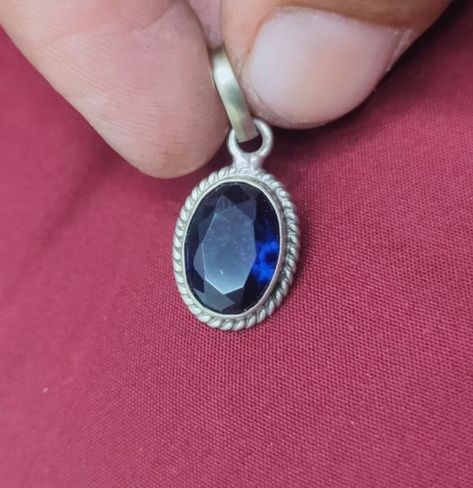 Neelam Stone, Blue Sapphire Pendant, Pendant For Men, Stone Colour, Art Deco Pendant, Sapphire Pendant, Mens Pendant, Starling, Solitaire Pendant