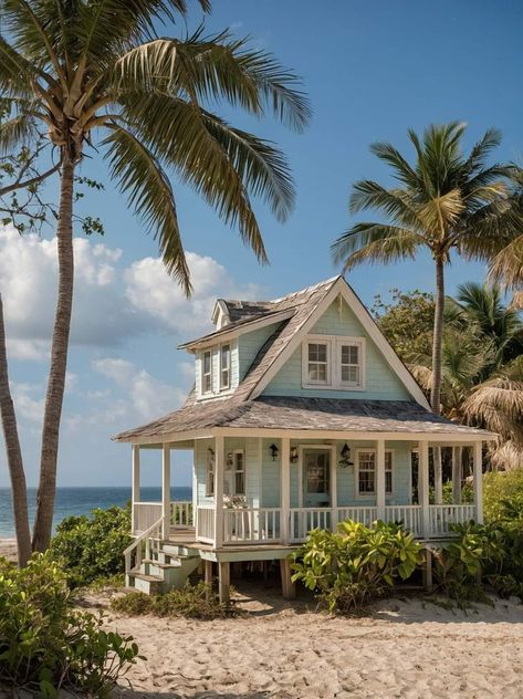 Small House On The Beach, Surf Cottage, Country Cottage Living, Tiny Beach House, Cottage Beach House, Little Beach House, Small Beach Houses, Seaside Home, Wraparound Porch