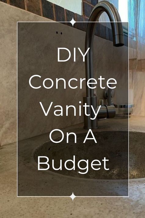 In love with a concrete bathroom vanity, but not happy about the pricetag? With this diy concrete bathroom vanity project, you can enjoy a stylish yet rugged look for your bathroom. diy | diy bathroom | bathroom | vanity| concrete vanity | concrete | bathroom vanity Cement Sink Bathroom, Diy Concrete Bathroom, Bathroom Vanity Concrete, Diy Concrete Sink, Concrete Sink Bathroom, Concrete Bathroom Vanity, Cement Sink, Concrete Vanity Top, Concrete Bathroom Sink