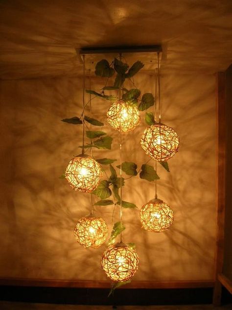 Lamp design, lamp art, light, home decor, interior design Rattan Ball String Lights, White Rattan, Drop Light, String Ball Lights, Creative Wall Decor, Woven Chair, Drop Lights, Rattan Pendant Light, Decorative Lights