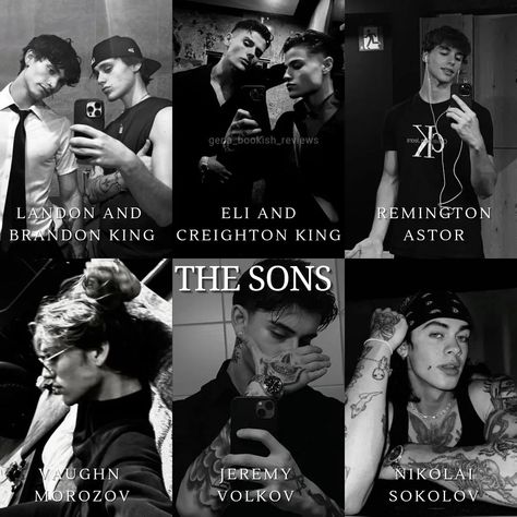 MY FAV MEN 🖤 #leviking #aidenking #ronanastor #kirillmorozov #adrianvolkov #kylehunter #landonking #brandonking #eliking #creightonking #remingtonastor #vaughnmorozov #jeremyvolkov #nikolaisokolov #rinakent #rinaverse #bookstagram #legacyofgods #royaleliteseries Nikolai Sokolov Quotes, The Never King Aesthetic, God Of Fury Spicy Chapters, Vaughn Morozov, Nikolai And Brandon, God Of Fury Rina Kent, Remington Astor, God Of Pain Rina Kent, God Of Wrath Rina Kent