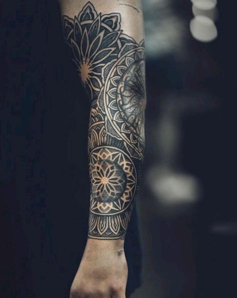 Shore Tattoo, Forearm Mandala Tattoo, Sake Tattoo, Patterns Photography, Mandala Tattoos, Geometric Sleeve Tattoo, Lion Tattoo Sleeves, Forearm Band Tattoos, Realistic Tattoo Sleeve