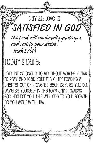 Tuesday, December 3, 2013 – Day Twenty-One: Love is Satisfied in God    This section in the Love Dare discussed the importance of realizing that every single day we need God.  It is not a par… Love Dare Challenge, The Love Dare, Marriage Retreats, Love Dare, Marriage Help, Saving A Marriage, Godly Marriage, Relationship Challenge, Love Challenge