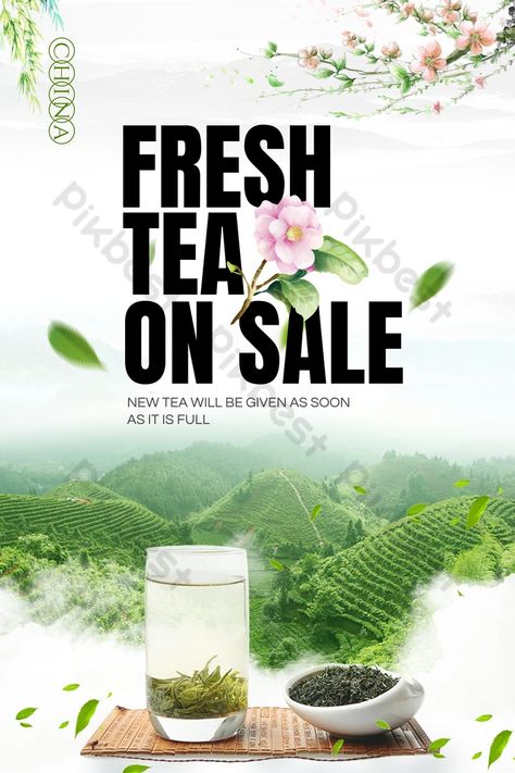 creative spring tea is on the market,new tea listing,new tea listing poster,new tea,spring tea launched,spring tea listing advertisement Spring Tea, Surf Poster, Tea Garden, Tea Packaging, Flower Tea, Psd Free Download, Advertising Poster, Free Psd, Graphic Design Templates