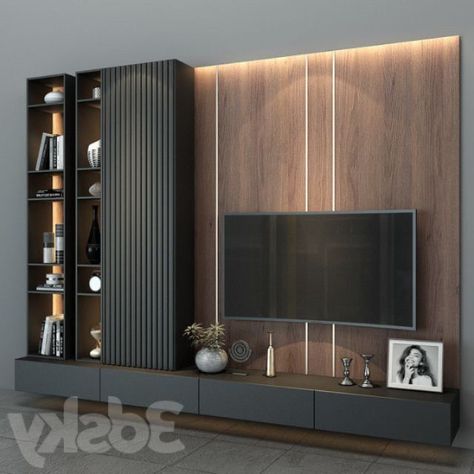 Tv Room Modern, Decor Tv Wall, Wall Decor Tv, Tv Wall Ideas, Modern Tv Room, Tv Wall Cabinets, Modern Tv Wall Units, Living Room Wall Units, Modern Tv Wall