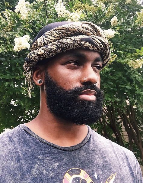 Mens Head Wrap, African Turban, Black Men Beards, Head Wraps For Women, Men Love, Black Men Fashion Swag, Head Scarf Styles, Head Wear, Beard Gang