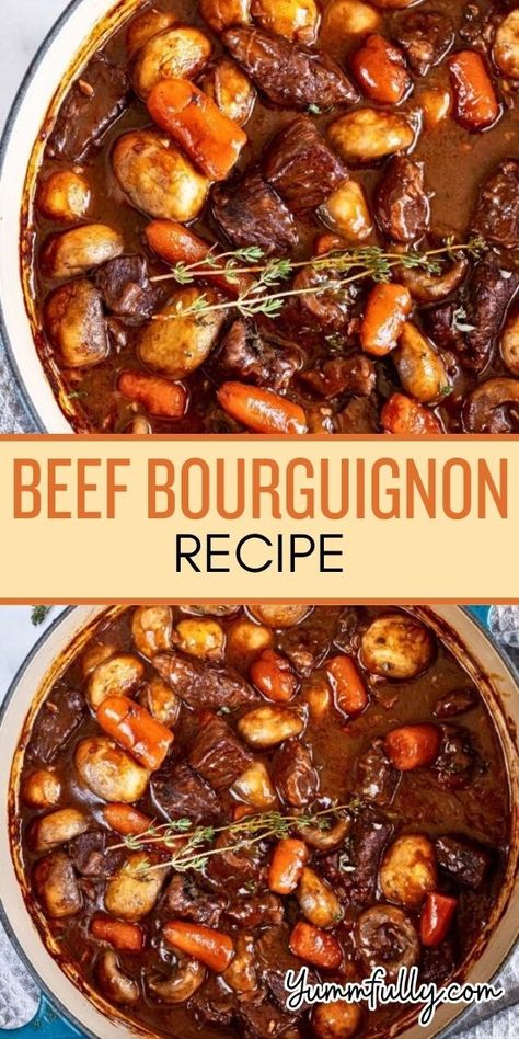 This is what authentic French beef bourguignon should taste like! If you are a fan of beef stews, you will love this one. It is the ultimate beef stew recipe with a rich red wine-infused sauce. This truly is restaurant-style food! Best Beef Bourguignon Recipe, French Beef Bourguignon, Ultimate Beef Stew, Red Wine Beef Stew, French Beef Stew, Beef Stews, Beef Bourguignon Recipe, Crockpot Recipes Beef Stew, Potted Beef