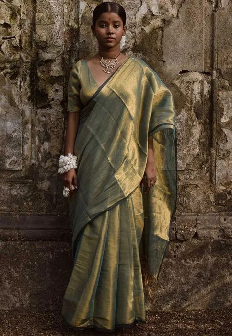 Handloom Tissue Shimmer Saree in Sea Green : SEG92 Pista Green Silk Saree, Shimmer Saree, Tissue Sarees, Tissue Saree, Back Neck Designs, Drape Saree, Green Suit, Utsav Fashion, Green Saree