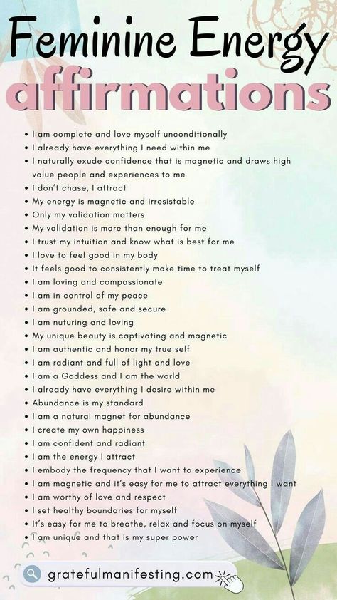 Energy Affirmations, Heal Your Soul, Divine Feminine Energy, Healing Affirmations, Energy Healing Spirituality, Gratitude Affirmations, Self Healing Quotes, Hot Girl Summer, Affirmations For Happiness