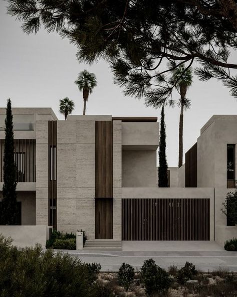 Minimalist House Exterior Design, Minimalist House Exterior, Beige House Exterior, Villa Facade Design, Modern Exterior House, Modern Exterior Design, Exterior House Design, Home Exteriors, Facade Architecture Design