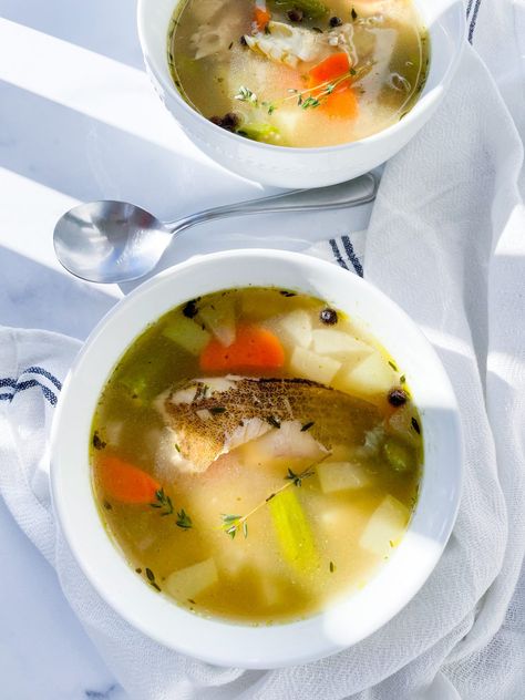 45-1 Soup Jamaican, Jamaican Fish, Jamaican Soup, Brothy Soup, Warm Appetizers, Tea Soup, Fish Soup, Green Banana, Bouillon Cube