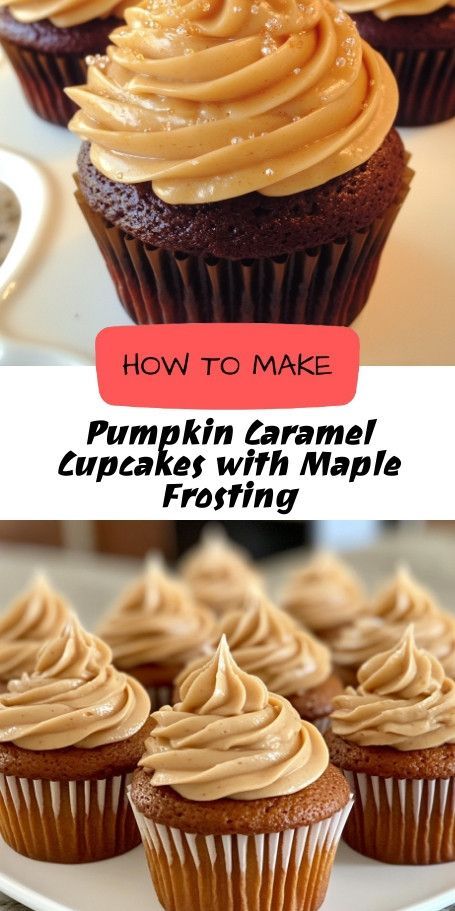 Pumpkin Spice Caramel Cupcakes with Maple Frosting | Fall Baking Delight Indulge in the taste of fall with these Pumpkin Spice Caramel Cupcakes topped with Maple Cream Cheese Frosting. Infused with warm autumn spices and a rich caramel center, these cozy treats are perfect for celebrating the season. Maple Frosting Recipe, Whipped Vanilla Frosting, Soda Cupcakes, Spiced Cupcakes, Maple Icing, Autumn Spices, Maple Cream Cheese Frosting, Cream Cheese Cupcakes, Maple Cream Cheese